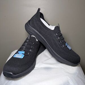 Skechers Radiance Stretch Fit Black Slip-On Shoes NEW